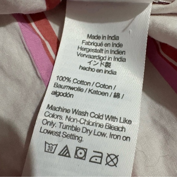 J Crew Poplin Shirt Top Pink White Stripe Relaxed Fit Washed Cotton Sz 20 Preppy - Picture 10 of 11